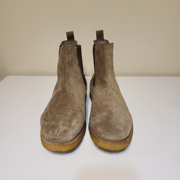 All Saints Cream Suede Chukka / Chelsea Boots Sz 10 [N5J] - Picture 3 of 7